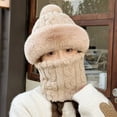 thumbnail image 2 of Women's Hat Scarf One Piece Fall Winter Windproof Warm Beanie, 2 of 4