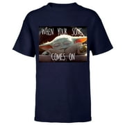Star Wars The Mandalorian The Child When Your Song Comes On - Short Sleeve T-Shirt for Kids - Customized-Navy