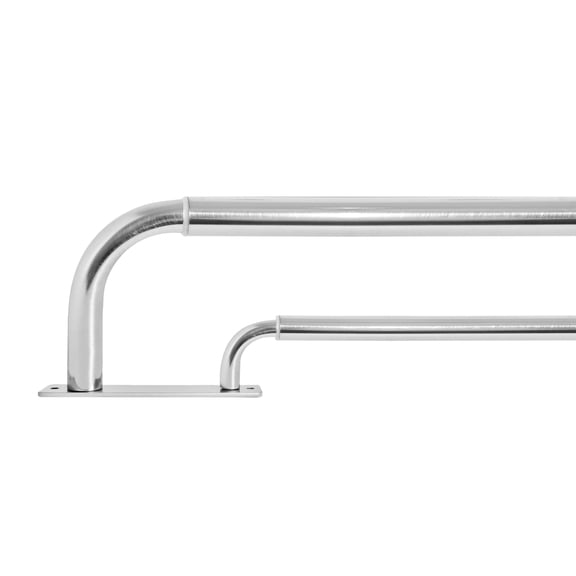 Meriville 1” and 5/8” Satin Nickel Adjustable Double Wrap Around Curtain Rod Set, 28”-48”