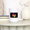 thumbnail image 3 of 15 fl oz Ceramic Mug, Fredericksburg, Texas, State Abstract Watercolor, Black Background, Dishwasher & Microwave Safe, 3 of 5
