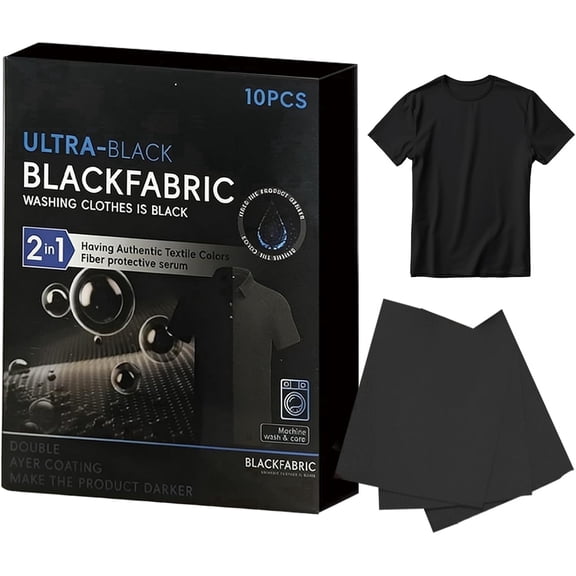 Black Clothing Color Restorer Sheets, 10 Count - Quick-Absorb Color Catcher for Cotton, Jeans, Sweaters & Shoes, Gentle on All Fabrics, Easy to Use(DSF)