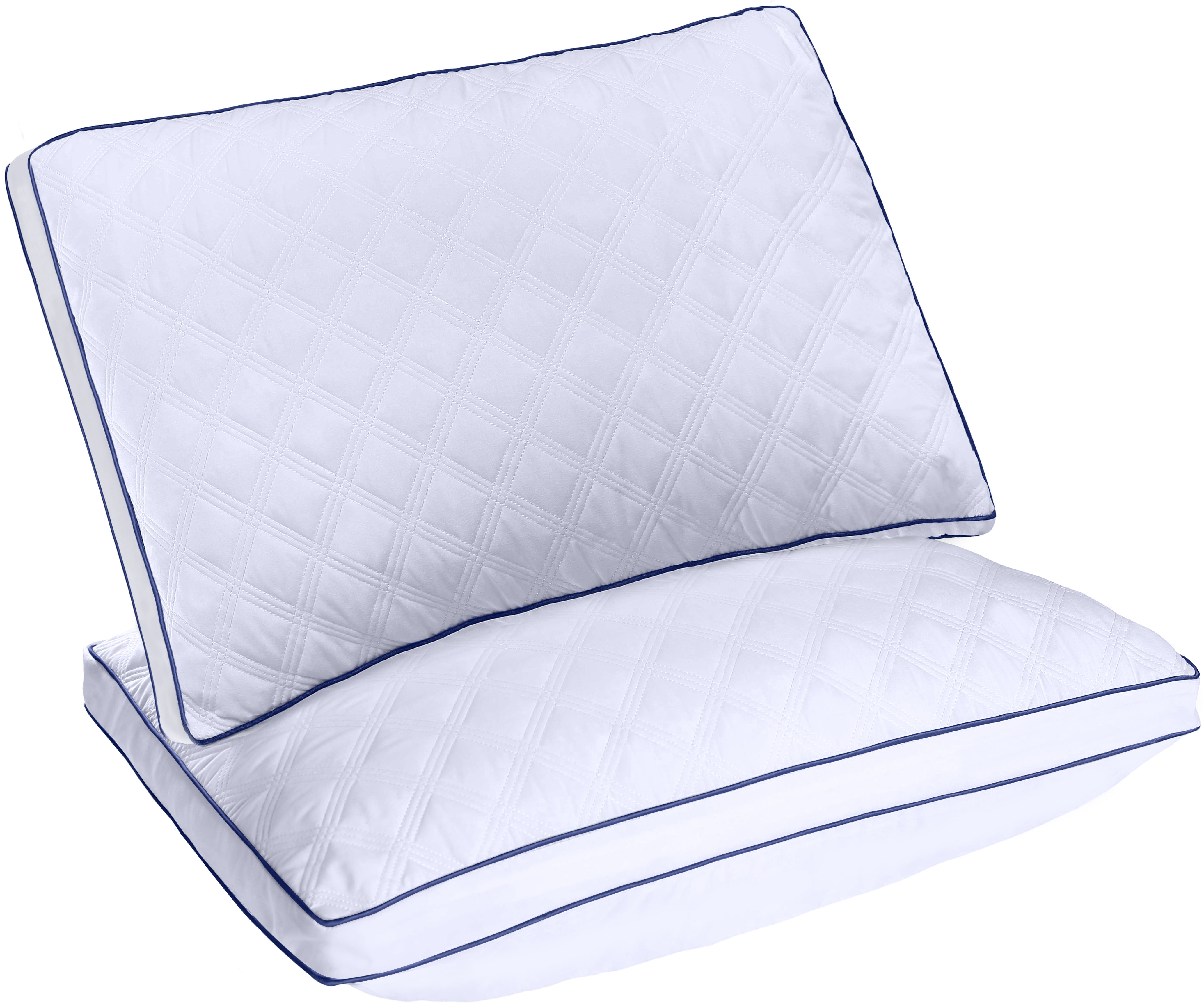 Diamond Quilted Pillows For Bed Queen Size Pillows Set of 2, Stomach