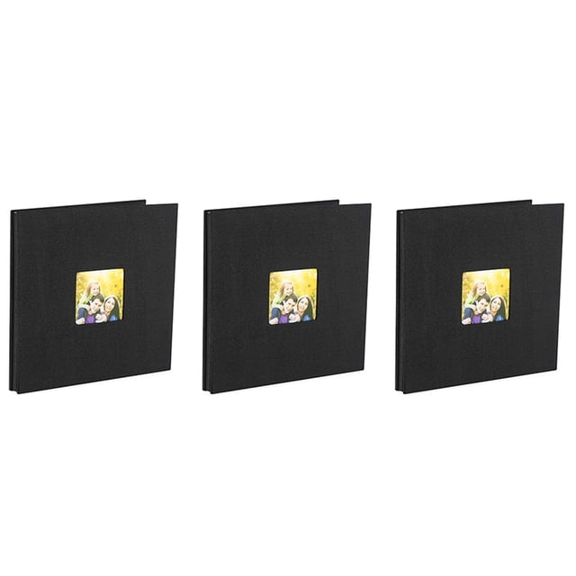 3X ÁLbum de Fotos ÁLbum de Recortes Autoadhesivo para Boda / Familia / Amantes de Regalo de Bricolaje para el DíA de San ValentíN Madres Negro