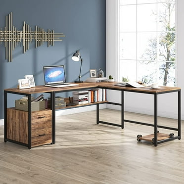 Tribesigns L-Shaped Computer Desk, 55 Inch Large Executive Office Desk ...