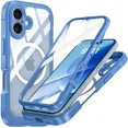 thumbnail image 1 of Magnetic Case for iPhone 17 with Built-in Screen Protector, Shockproof Phone Cover with Camera Protector, Compatible with MagSafe, Full Body Phone Case, 1 of 5
