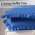 thumbnail image 3 of Lorviah 2 Pack Ruffle Pillow Cases, Ultra Soft & Breathable 20"x26" Standard Size Ruffled Pillow Covers, Pillow Shams with Envelope Closure, Royal Blue, 3 of 5