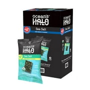 Ocean's Halo 24 Pack Organic Trayless Seaweed Snacks, Sea Salt, Vegan, No Plastic Tray, 0.14 oz Each