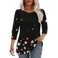 thumbnail image 2 of Fewfanhot 3/4 Sleeve Tops for Women Fashion Tops T-Shirts Cute Crewneck Basic Business Tees Blouses, 2 of 7