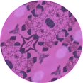 thumbnail image 1 of Ahgly Company Tapis d'Intérieur Lavables en Machine, Ronds de Transition, Rouge Violet Moyen, Rose, Ronds de 6', 1 of 7