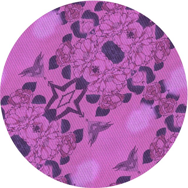 Ahgly Company Tapis d'Intérieur Lavables en Machine, Ronds de Transition, Rouge Violet Moyen, Rose, Ronds de 6'