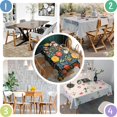 thumbnail image 4 of Pioneer Flower Floral Print Pattern Rectangle Tablecloth 60"x84",Waterproof Polyester Rectangle Table Cloth, Wipeable Spillproof Polyester Tablecloth for Dining, Camping, Indoor and Outdoor, 4 of 5