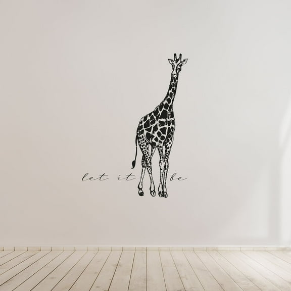 Let It Be - Life Inspiration Quote Cute Baby Giraffe Beautiful Skin Design Vinyl Wall Art Sticker Decal Home Kids Nursery Room Study Room Boys Girl Décoration Design Wall Décor Size (10x8 inch)