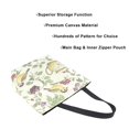 thumbnail image 3 of FORMRS Womens Canvas Tote Bag with Zipper Inner Pocket Shoulder Handbag, Purple Birds Teapots, 3 of 7