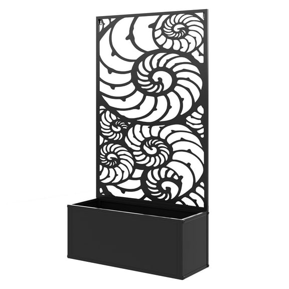 Metal Garden Bed with Trellis, Freestanding Plant Planter for Climbing Plants, Patio, Balcony - 110lbs, Black