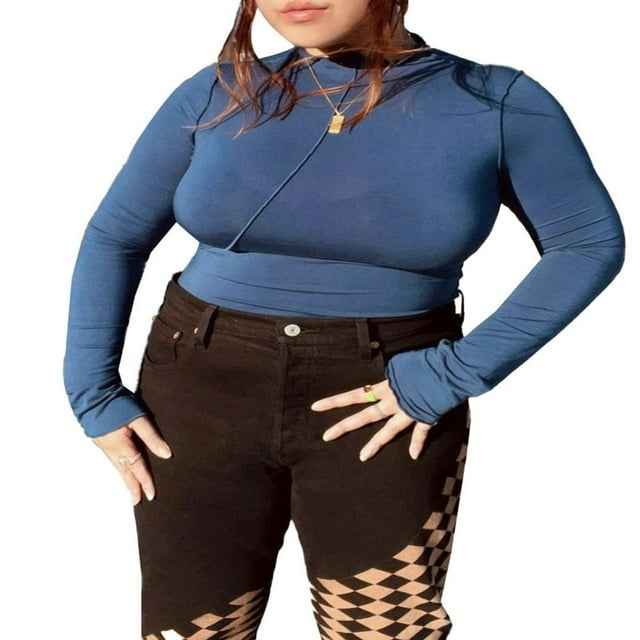 Tenues d'Automne 2 Pcs pour Femmes Hauts à Manches Longues avec Col Montant + Ensemble Jupe Midi