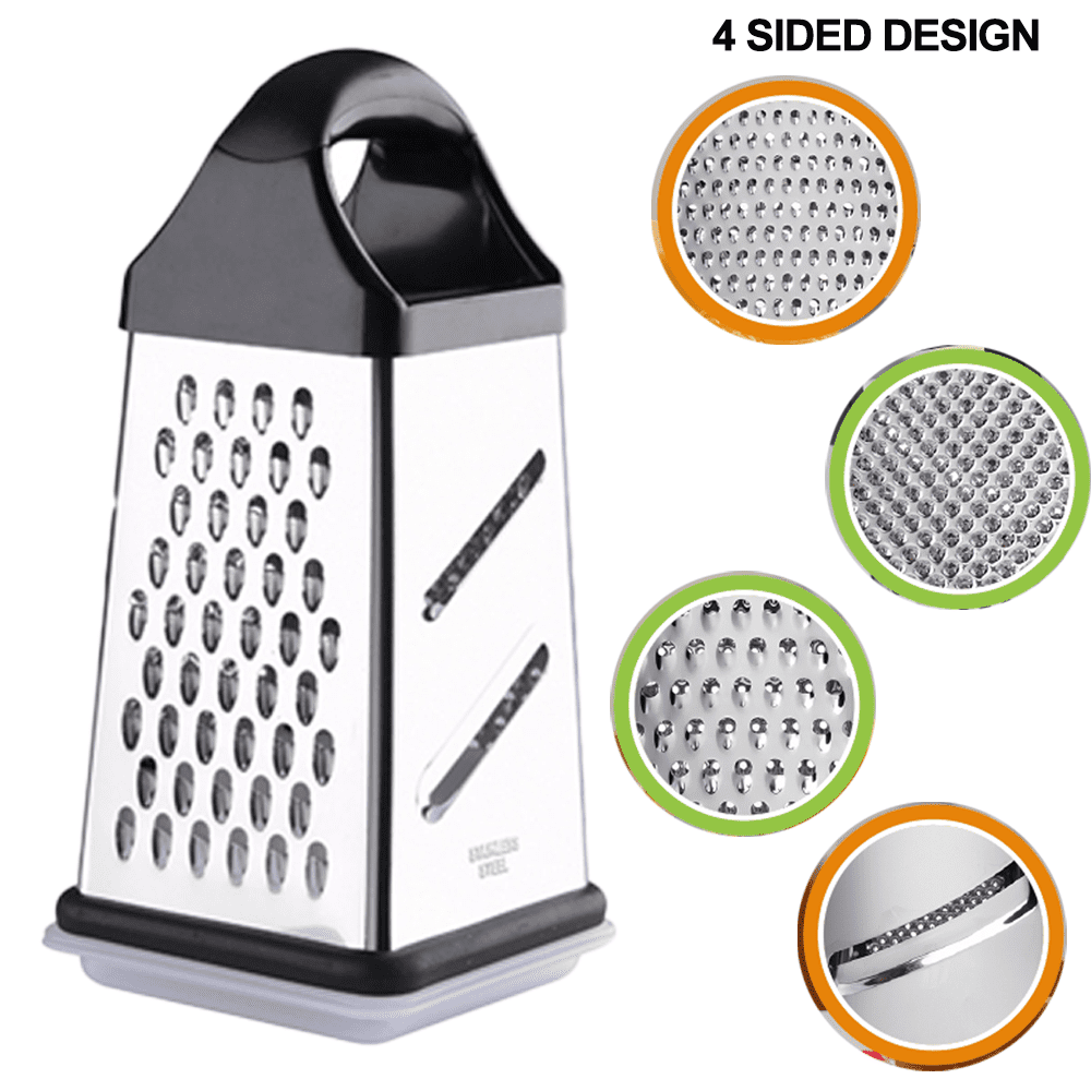 TUPMFG Box Grater, Stainless Steel Kitchen Cheese Grater with 4 Sides for  Parmesan Cheese, Vegetables, Ginger Handheld Food Shredder Gold