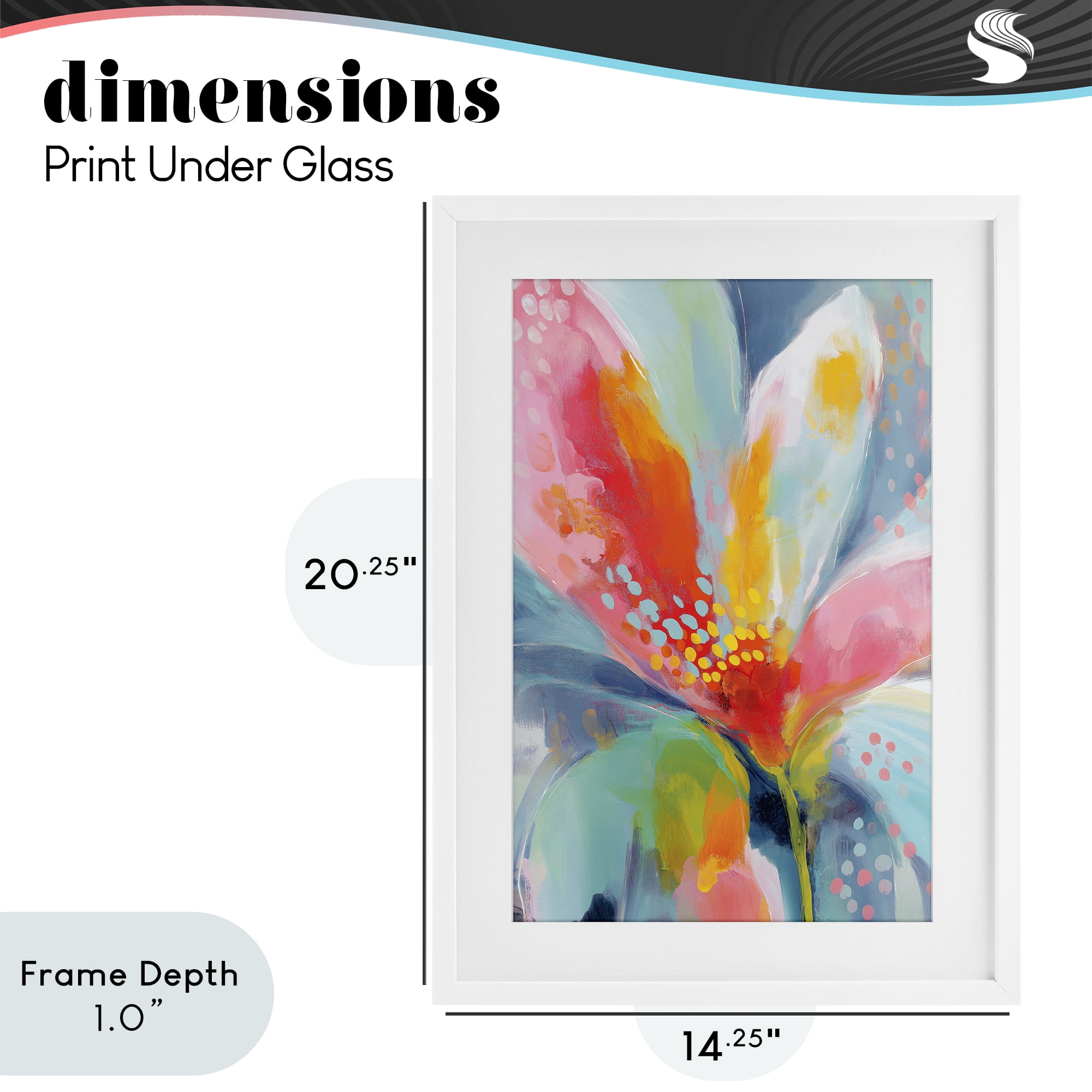 Stupell Industries Dotted Bloom Expression White Framed Print Under Glass, design by Chromatic Storm Studio