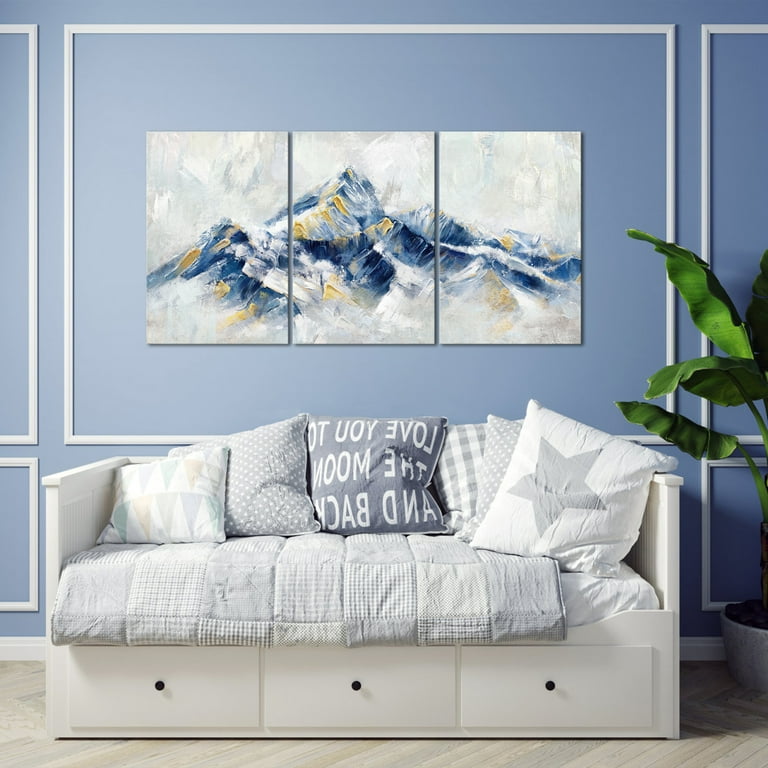 Visual Art Decor Blue Decor Large Abstract Framed Canvas Wall Art