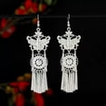 thumbnail image 5 of K-KED Ethnic Style Retro Tibetan Silver Chinese Style Long Tassel Earrings For Women-19, 5 of 9