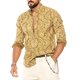 thumbnail image 2 of Camisa con botones estampados estilo playero con cuello en V a la moda para hombre Pompotops oipoqjl7513, 2 of 4