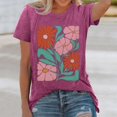 thumbnail image 2 of YDLCAFD T-Shirts Unis pour Femmes Col en V Mode Décontractée Col Rond Imprimés T-Shirts Été Manches Courtes T-Shirts Amples Décontractés, 2 of 5