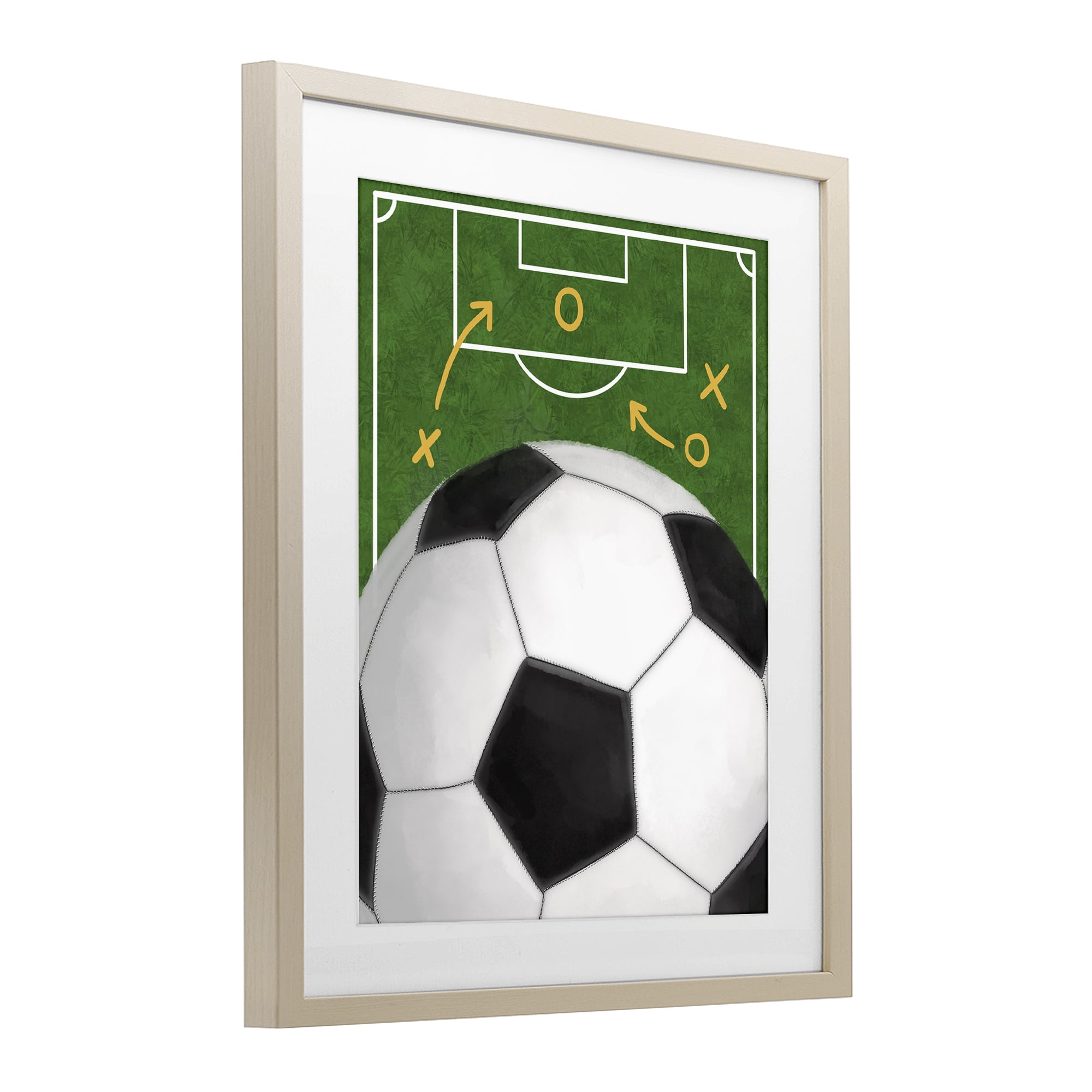 Stupell Industries Soccer Field & Ball Birch Framed Print Under Glass, design by Jennifer Stith