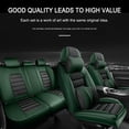 thumbnail image 2 of Fit for Nissan 98% Car Models Full Set Leather Car Seat Covers Waterproof Soft Car Seat Protectors Soft Vehicle Cushion Cover for Cars SUV Sedan（Luxury,Black&Green）, 2 of 6