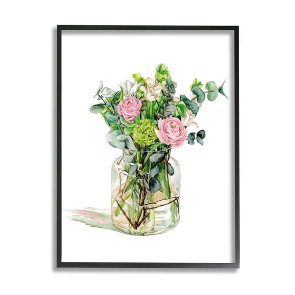 Stupell Industries Morning Dew Floral Bouquet Ranunculus Flower Green Foliage, 16 x 20, Design by Melissa Wang