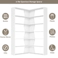 thumbnail image 5 of Homfa 6-Tier Corner Bookcase, L-Shaped Bookshelf with Baffle, Storage Display Rack for Office Living Room, White, 5 of 7