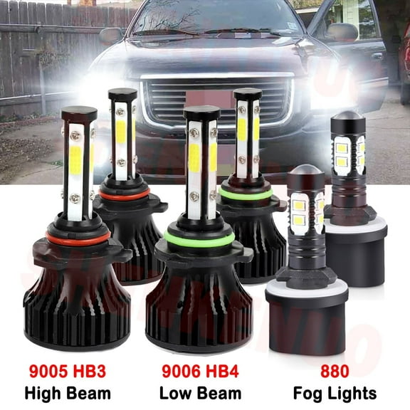 9006 9005 High&Low Beam for Chevrolet C1500 pickup 1999 LED Headlights 880 Fog Lights 6pcs