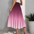 thumbnail image 5 of Dianli Skirt Skorts Women's Printed A Line Long Skirt Elastic Waist Drawstring Gradient Pocketed Design Large Swing Breathable Cotton Linen Pull On Vacation Beach Skirt, 5 of 8