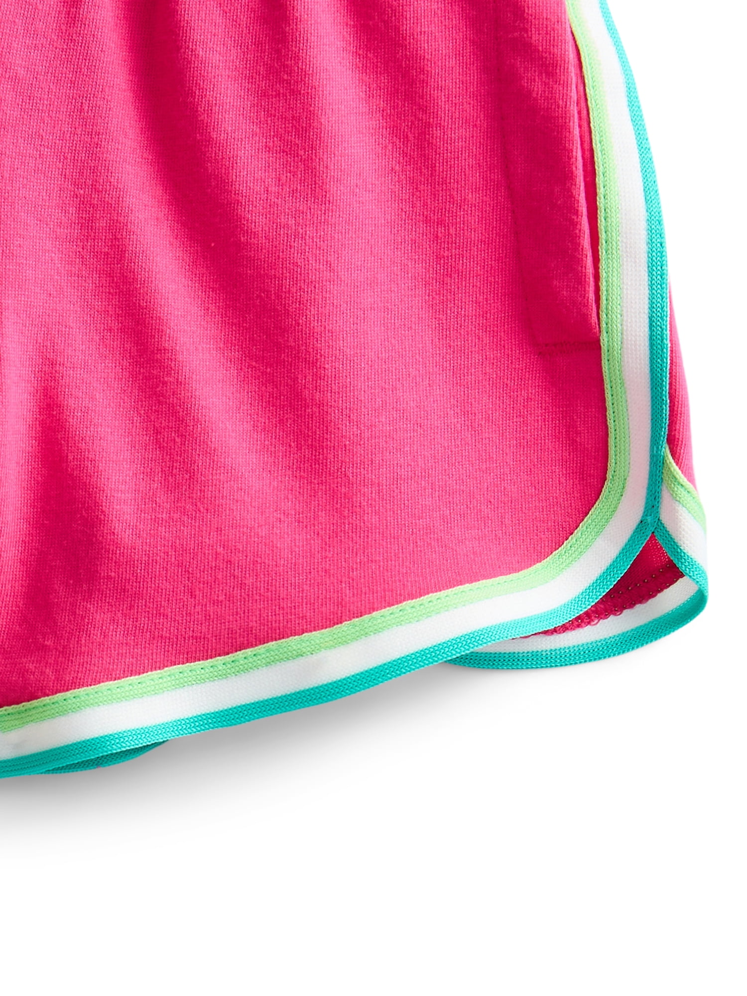 Wonder Nation Girls Dolphin Shorts with Contrast Stripes, Sizes 4-18 & Plus
