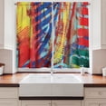 thumbnail image 2 of Ambesonne Abstract Expressionist Kitchen Curtains, Strokes Art, 55"x30", Vermilion Blue and Yellow, 2 of 3