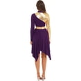 thumbnail image 4 of Vxuxlje Women's Color Block Long Sleeve Liturgical Praise Dance Dress Lyrical Worship Dancewear Dark Purple M, 4 of 6