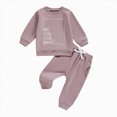 thumbnail image 4 of Gibobby Toddler Baby Boy Clothes Fall Winter Outfit Boys Long Sleeve Shirt Tops And Pants 2PCS Child Kids Gentleman Fall Winter Set Outfits(2-3 Years,Purple), 4 of 4