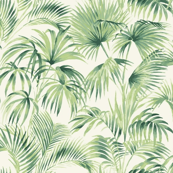 Chesapeake Manaus Green Palm Frond Wallpaper