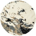 thumbnail image 3 of SAFAVIEH Bella Christiana Abstract Paint Splatter Wool Area Rug, Ivory/Grey, 5' x 5' Round, 3 of 9