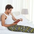 thumbnail image 4 of Uemuo Modern Yellow Excavator Pattern Men's Wide Leg Palazzo Lounge Pants with Pockets Light Weight Loose Comfy Casual Pajama Pants-X-Large, 4 of 9