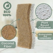 Natural Kitchen Sponges - Eco-Friendly Plant Based Coconut Scrub Sponge - 14 Pack