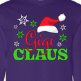 thumbnail image 4 of Inktastic Gigi Claus with Christmas Santa Hat and Snowflakes Long Sleeve T-Shirt, 4 of 5