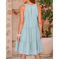 thumbnail image 5 of PRETTYGARDEN Women's Summer Hollow Out Halter Dresses Casual Sleeveless A-Line Tiered Swing Sundress Beach Vacation Mini Dress, 5 of 6