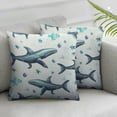 thumbnail image 3 of JRXY Ocean Decor 2pcs Throw Pillow Covers, Pillow Covers Anchor Whale Starfish Shark Pillowcase, Decorative Pillow Cushion Covers for Couch, Bed, Sofa, Car Seat, Bedroom, Home, Farmhouse 24x24in, 3 of 7