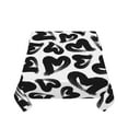 thumbnail image 4 of YFYANG Square Polyester Table Cloth, 54" x 54" Reusable Table Cover Kitchen Dining Room Black Abstract Heart Doodle Decorative Tablecloths for Tables of 2-4 People, 4 of 8