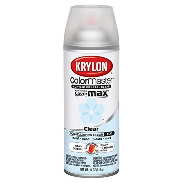 Krylon K05353007 ColorMaster Acrylic Crystal Clear, Flat, Clear, 11 oz