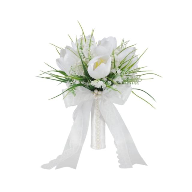 Suministros para de novia blancos para damas de , ramo de novia de mano, decoración para despedida de soltera, graduación y aniversario.