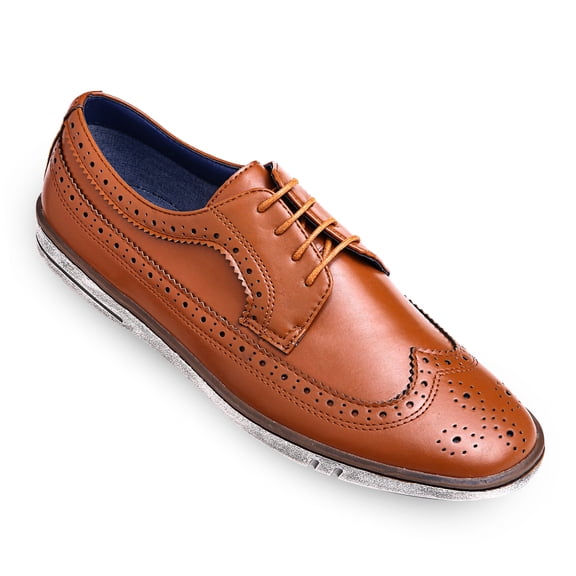 Mio Marino Round Toe Casual Brogue Design Dress Shoes for Men