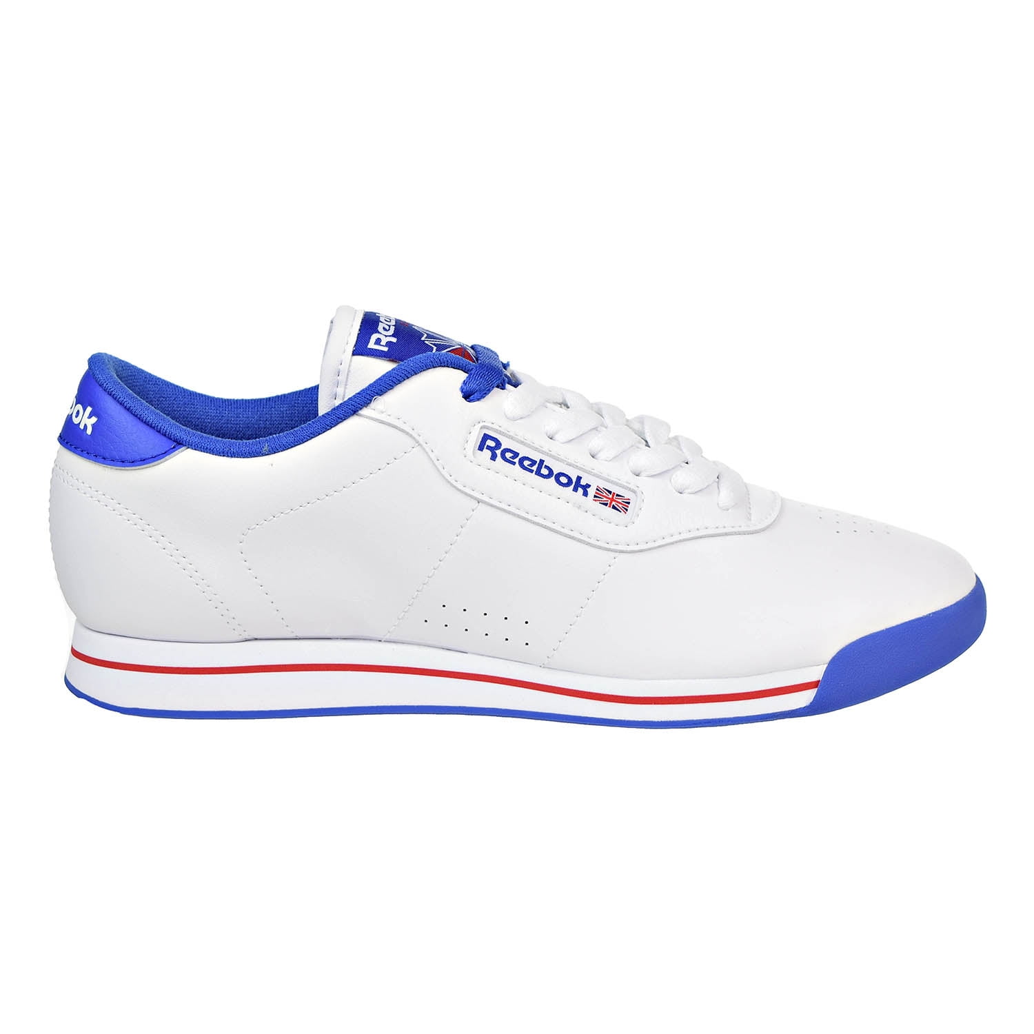 red white and blue reebok classics