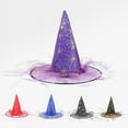 thumbnail image 2 of Gallickan Halloween Witch Hats, Mesh Witches Hats for Woman Girls, Witch Hats Wizard-Hat, Halloween Decorations for Outdoor Party Accessories, Red, 2 of 3