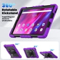 thumbnail image 5 of Case for Lenovo Tab K10 10.3 Inch/M10 FHD Plus 2020 2nd Gen with Screen Protector, 360 Degree Rotating Kickstand Hand Strap Heavy Duty Shockproof Cover with Shoulder Strap, Purple, 5 of 7