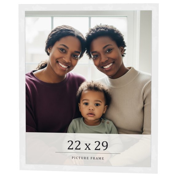 22x29 Frame White Real Wood Picture Frame Width 0.75 inches | Interior Frame Depth 0.5 inches |